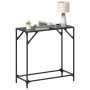 Mesa consola con superficie de vidrio negro acero 80x35x81 cm en Mesas consola | Comprar online en Foru.es