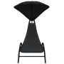 Lounger with steel awning and black fabric 167x80x195 cm by vidaXL, Loungers - Ref: Foro24-362706, Price: 83,37 €, Discount: %