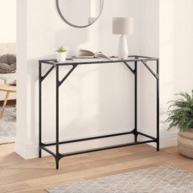 Mesa consola superficie vidrio transparente acero 98x35x81 cm en Mesas consola | Comprar online en Foru.es
