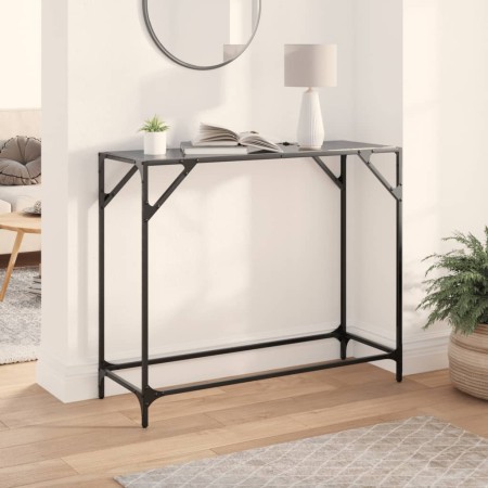 Mesa consola con superficie de vidrio negro acero 98x35x81 cm en Mesas consola | Comprar online en Foru.es