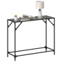 Mesa consola con superficie de vidrio negro acero 98x35x81 cm en Mesas consola | Comprar online en Foru.es