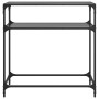 Mesa consola con superficie de vidrio negro acero 80x35x81 cm en Mesas consola | Comprar online en Foru.es