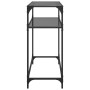 Mesa consola con superficie de vidrio negro acero 80x35x81 cm en Mesas consola | Comprar online en Foru.es