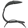 Tumbona con toldo acero y tela gris oscuro 167x80x195 cm de vidaXL, Tumbonas - Ref: Foro24-362707, Precio: 84,78 €, Descuento: %