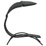 Tumbona con toldo acero y tela gris oscuro 167x80x195 cm de vidaXL, Tumbonas - Ref: Foro24-362707, Precio: 88,44 €, Descuento: %