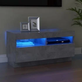 Mueble de TV con luces LED gris hormigón 80x35x40 cm de vidaXL, Muebles TV - Ref: Foro24-804449, Precio: 71,75 €, Descuento: %