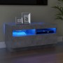 Mueble de TV con luces LED gris hormigón 80x35x40 cm de vidaXL, Muebles TV - Ref: Foro24-804449, Precio: 71,14 €, Descuento: %