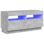 Mueble de TV con luces LED gris hormigón 80x35x40 cm de vidaXL, Muebles TV - Ref: Foro24-804449, Precio: 71,14 €, Descuento: %