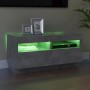 Mueble de TV con luces LED gris hormigón 80x35x40 cm de vidaXL, Muebles TV - Ref: Foro24-804449, Precio: 71,14 €, Descuento: %