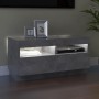 Mueble de TV con luces LED gris hormigón 80x35x40 cm de vidaXL, Muebles TV - Ref: Foro24-804449, Precio: 71,14 €, Descuento: %