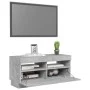 Mueble de TV con luces LED gris hormigón 80x35x40 cm de vidaXL, Muebles TV - Ref: Foro24-804449, Precio: 71,75 €, Descuento: %