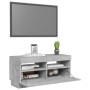 Mueble de TV con luces LED gris hormigón 80x35x40 cm de vidaXL, Muebles TV - Ref: Foro24-804449, Precio: 71,14 €, Descuento: %