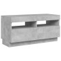 Mueble de TV con luces LED gris hormigón 80x35x40 cm de vidaXL, Muebles TV - Ref: Foro24-804449, Precio: 71,14 €, Descuento: %