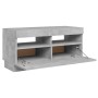 Mueble de TV con luces LED gris hormigón 80x35x40 cm de vidaXL, Muebles TV - Ref: Foro24-804449, Precio: 71,14 €, Descuento: %