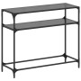 Mesa consola con superficie de vidrio negro acero 98x35x81 cm en Mesas consola | Comprar online en Foru.es