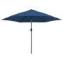 Sombrilla de jardín con luces LED palo acero azul celeste 300cm de vidaXL, Sombrillas - Ref: Foro24-47135, Precio: 98,98 €, D...