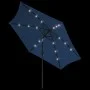 Sombrilla de jardín con luces LED palo acero azul celeste 300cm de vidaXL, Sombrillas - Ref: Foro24-47135, Precio: 98,98 €, D...