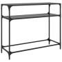 Mesa consola con superficie de vidrio negro acero 98x35x81 cm en Mesas consola | Comprar online en Foru.es
