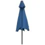 Sombrilla de jardín con luces LED palo acero azul celeste 300cm de vidaXL, Sombrillas - Ref: Foro24-47135, Precio: 98,98 €, D...