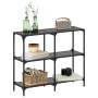 Mesa consola con superficie de vidrio negro acero 98x30x81 cm en Mesas consola | Comprar online en Foru.es