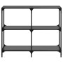 Mesa consola con superficie de vidrio negro acero 98x30x81 cm en Mesas consola | Comprar online en Foru.es