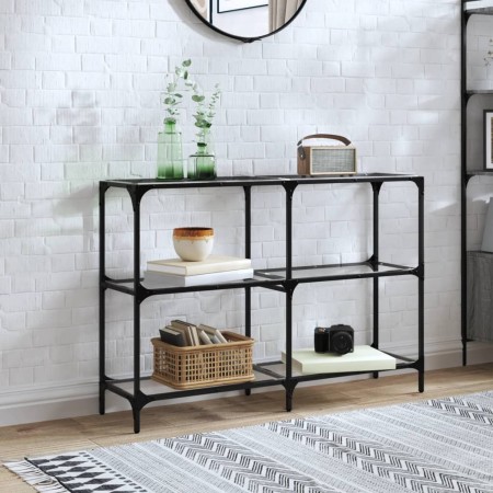 Mesa consola superficie vidrio transparente acero 118,5x30x81cm en Mesas consola | Comprar online en Foru.es