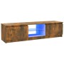 Mueble de TV con luces LED roble ahumado 120x30x35,5 cm de vidaXL, Muebles TV - Ref: Foro24-815708, Precio: 73,81 €, Descuent...