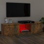 Mueble de TV con luces LED roble ahumado 120x30x35,5 cm de vidaXL, Muebles TV - Ref: Foro24-815708, Precio: 73,81 €, Descuent...