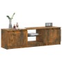 Mueble de TV con luces LED roble ahumado 120x30x35,5 cm de vidaXL, Muebles TV - Ref: Foro24-815708, Precio: 73,81 €, Descuent...