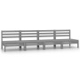 Sofá central de jardín 4 uds gris madera maciza de pino de vidaXL, Conjuntos de jardín - Ref: Foro24-806594, Precio: 202,40 €...