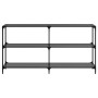 Mesa consola con superficie de vidrio negro acero 158,5x30x81cm en Mesas consola | Comprar online en Foru.es