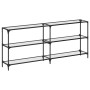 Mesa consola superficie vidrio transparente acero 194,5x30x81cm en Mesas consola | Comprar online en Foru.es