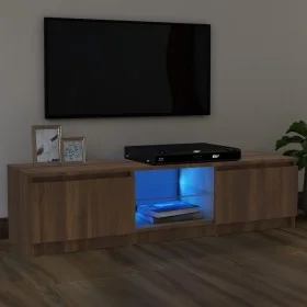 Mueble de TV con luces LED marrón roble 120x30x35,5 cm de vidaXL, Muebles TV - Ref: Foro24-815710, Precio: 73,86 €, Descuento: %