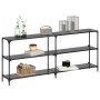 Mesa consola con superficie de vidrio negro acero 194,5x30x81cm en Mesas consola | Comprar online en Foru.es