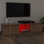 Mueble de TV con luces LED marrón roble 120x30x35,5 cm de vidaXL, Muebles TV - Ref: Foro24-815710, Precio: 78,90 €, Descuento: %
