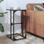 Mesa auxiliar con vidrio transparente acero 40x30x61,5 cm en Mesas auxiliares | Comprar online en Foru.es