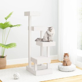 Árbol para gatos madera maciza de pino blanco 45,5x49x103 cm de vidaXL, Mobiliario para gatos - Ref: Foro24-824649, Precio: 7...