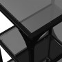 Estantería con superficie de vidrio negro y acero 40x30x95 cm en Organización y almacenamiento | Comprar online en Foru.es