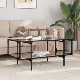 Mesa de centro superficie de vidrio acero negra 98,5x50x45 cm en Mesas de centro | Comprar online en Foru.es