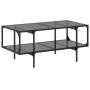 Mesa de centro superficie de vidrio acero negra 98,5x50x45 cm en Mesas de centro | Comprar online en Foru.es
