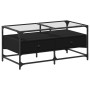 Mesa de centro superficie de vidrio acero negro 98,5x50x45 cm en Mesas de centro | Comprar online en Foru.es