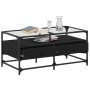 Mesa de centro superficie de vidrio acero negro 98,5x50x45 cm en Mesas de centro | Comprar online en Foru.es
