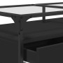 Mesa de centro superficie de vidrio acero negro 98,5x50x45 cm en Mesas de centro | Comprar online en Foru.es