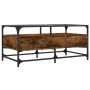 Mesa de centro tapa de vidrio acero roble ahumado 98,5x50x45cm en Mesas de centro | Comprar online en Foru.es