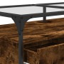Mesa de centro tapa de vidrio acero roble ahumado 98,5x50x45cm en Mesas de centro | Comprar online en Foru.es
