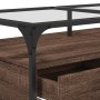 Mesa de centro con puertas de vidrio marrón roble 68,5x50x50 cm en Mesas de centro | Comprar online en Foru.es