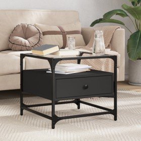 Mesa de centro superficie de vidrio acero negro 50x50x45 cm en Mesas de centro | Comprar online en Foru.es