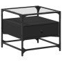 Mesa de centro superficie de vidrio acero negro 50x50x45 cm en Mesas de centro | Comprar online en Foru.es