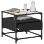 Mesa de centro superficie de vidrio acero negro 50x50x45 cm en Mesas de centro | Comprar online en Foru.es