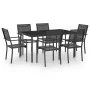 Juego de comedor para jardín 7 piezas acero de vidaXL, Conjuntos de jardín - Ref: Foro24-3073517, Precio: 446,36 €, Descuento: %